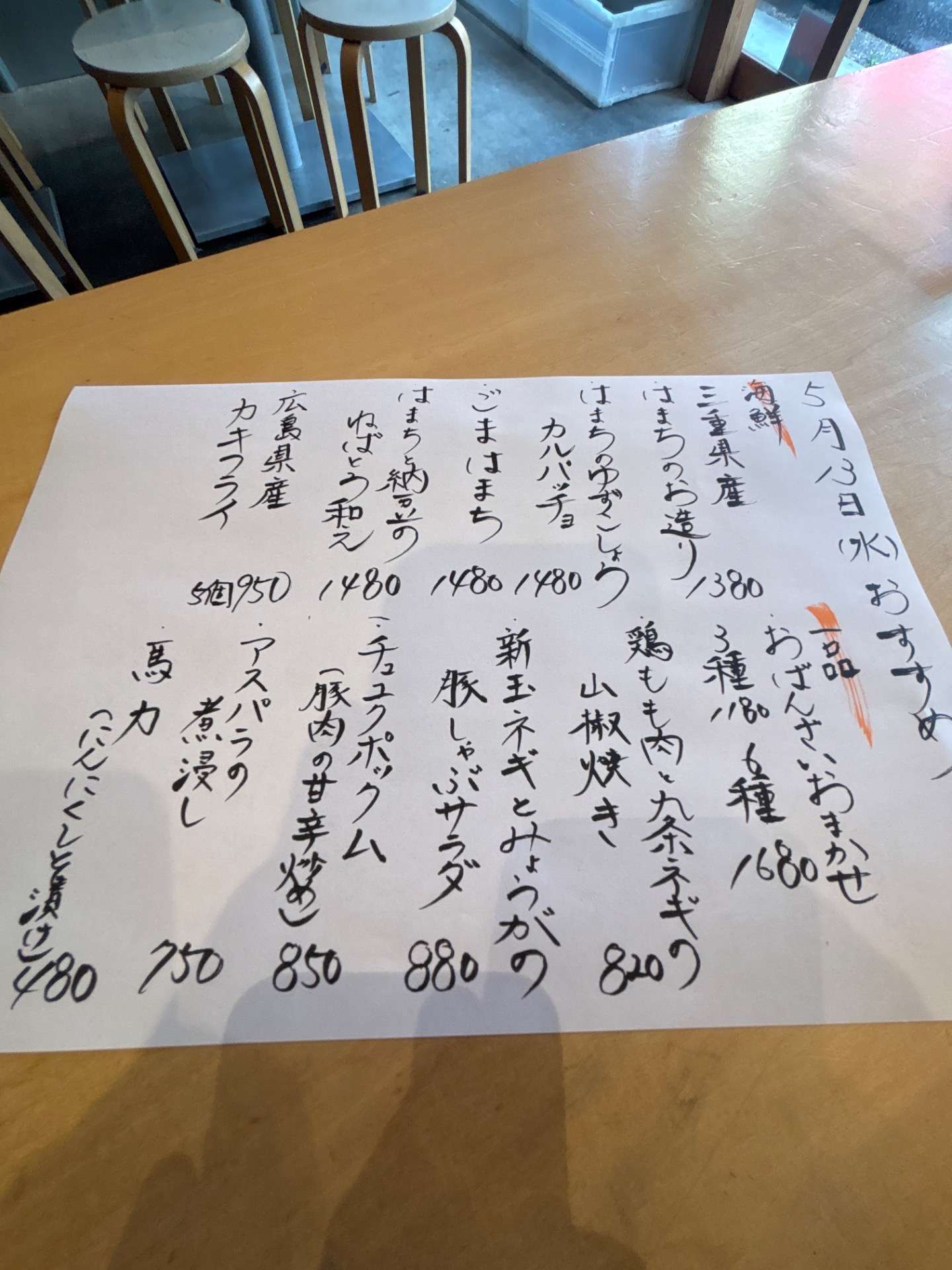 【西院の居酒屋】本日のおすすめ